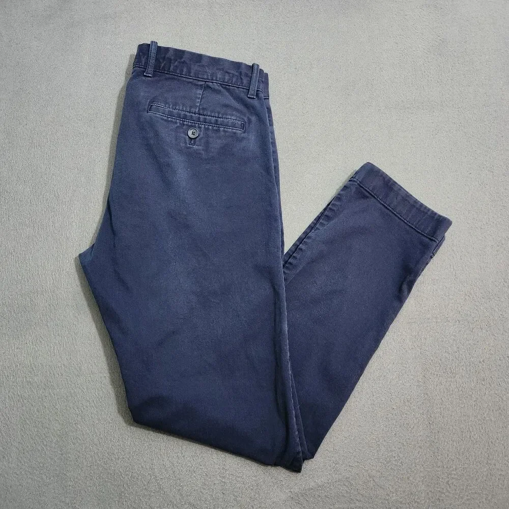 J. Crew Pants Men 32X30(28) Navy Flex Slim Chino